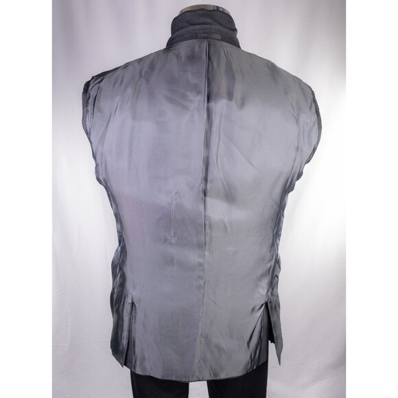 Calvin Klein Sport Coat Mens 42R Gray Micro Check Poly Blend 2 Button Dual-Vent - Picture 12 of 13